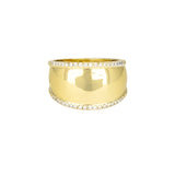14K Yellow Gold Diamond Dome Ring