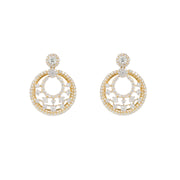 14K Two Toned Gold and Diamond Earrings