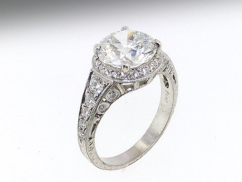 Platinum and Diamond  Antique Style Ring