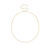14k Yellow Gold and Diamond Link Tennis Necklace