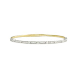 14k Mixed Metal Diamond Flexible Bangle