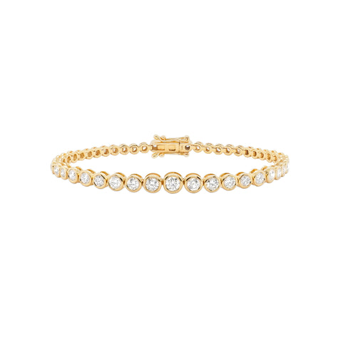 14kt Yellow Gold  Bezel Set Diamond Bracelet