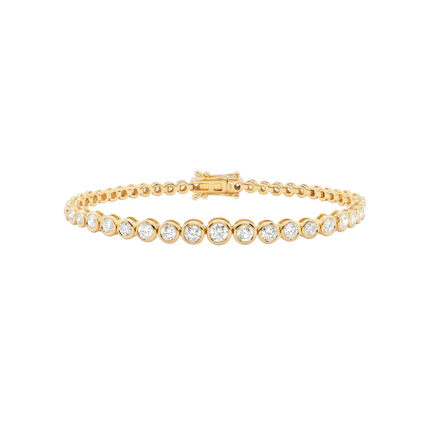 14kt Yellow Gold  Bezel Set Diamond Bracelet