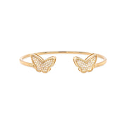 14K Yellow Gold and Diamond Butterfly Bracelet