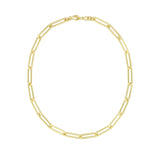 A 18k yellow gold long link necklace from the LPL Signature Collection displayed against a white background.