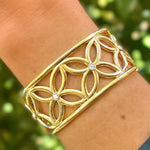 18K yellow gold Garden bracelet with diamonds on model