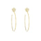 A pair of 18k yellow gold earrings featuring a flower design with all diamond embellishments.
