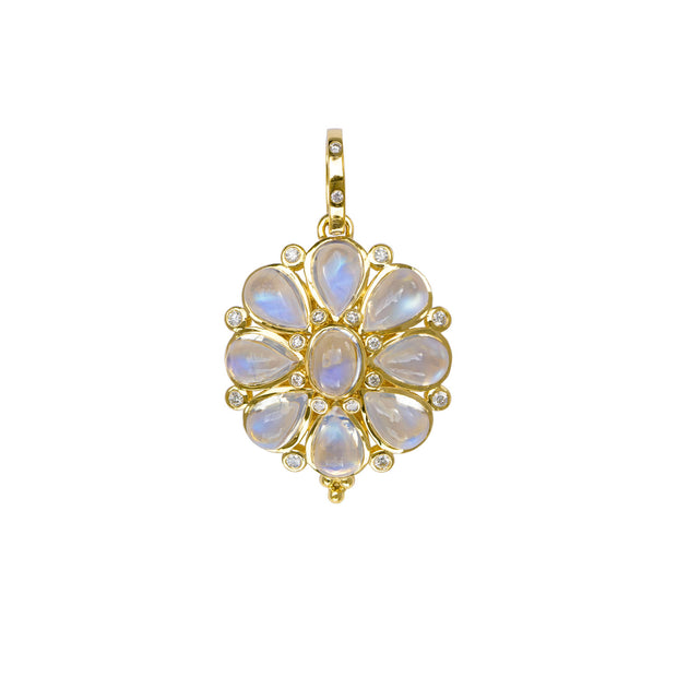 Temple St. Clair 18k Yellow Gold Moonstone Blossom Pendant