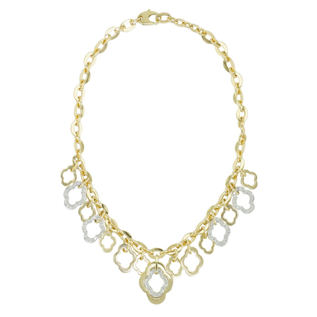 Estate 18k Yellow Gold Diamond Charm Necklace