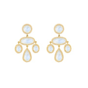 Diamond and Moonstone Drop Earrings