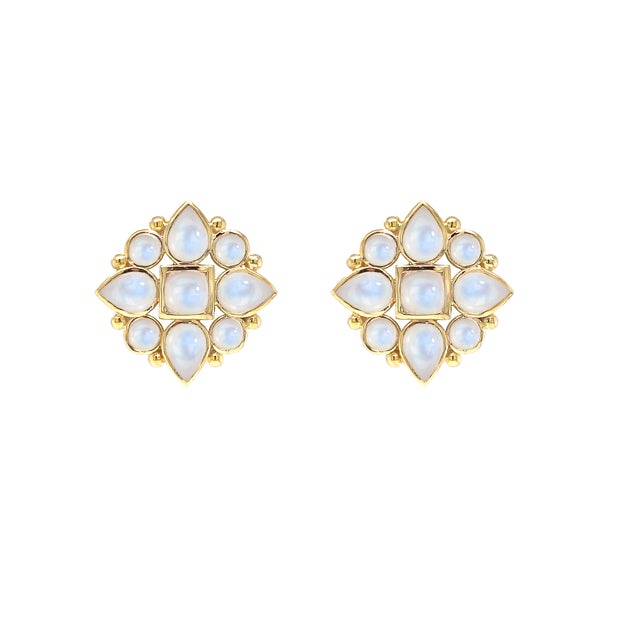 Yellow Gold and Moonstone Earrings