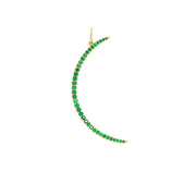 14k Yellow Gold and Emerald Crescent Moon Pendant