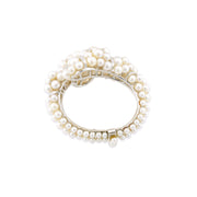 Estate 14K White Gold Pearl and Diamond Bracelet