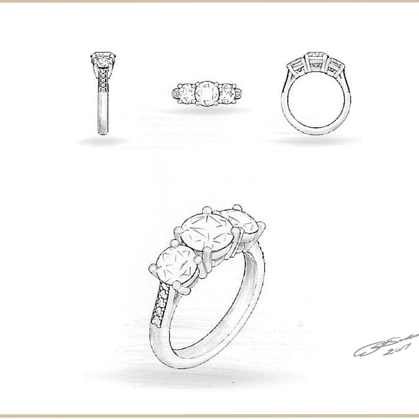custom engagement ring sketch