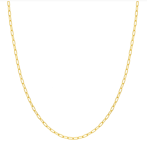 14K Yellow Gold Paperclip Chain 2.45mm