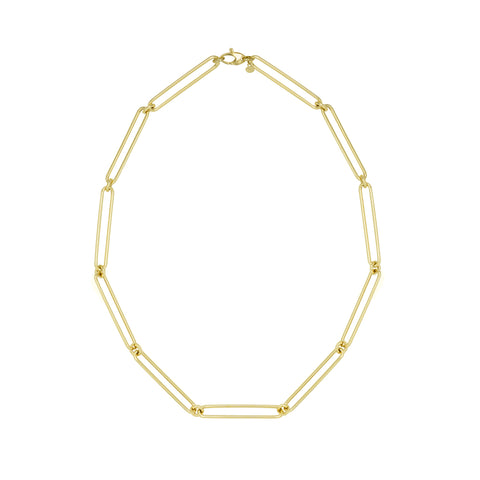 18k Yellow Gold Paperclip Necklace