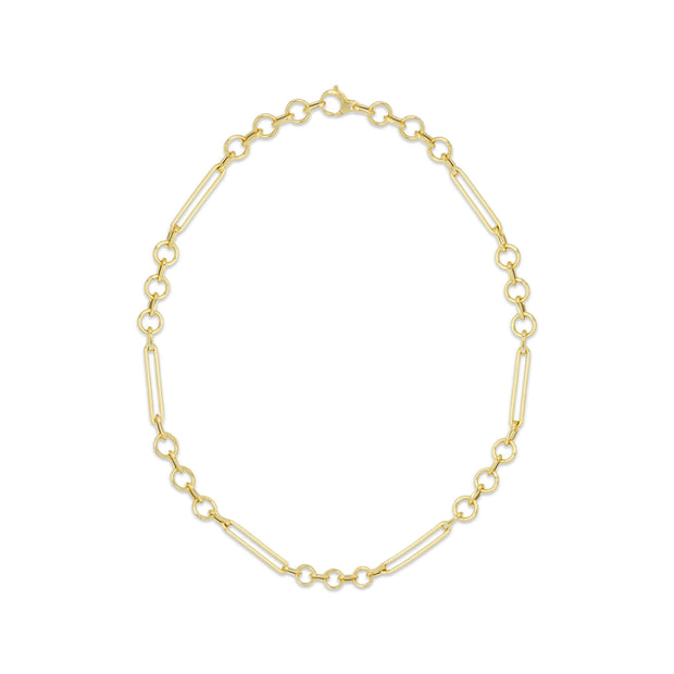 18k Yellow Gold Small Mixed Clip Chain