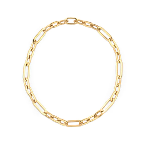 18K Yellow Gold Open Link Necklace