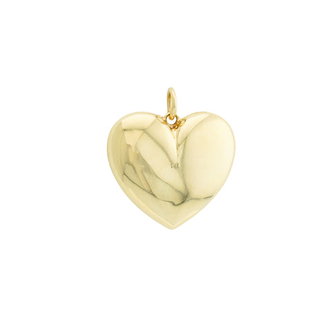 14k Yellow Gold and Blue Topaz Heart Pendant