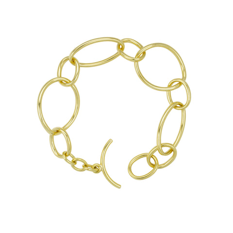 18k Yellow Gold Link Bracelet with Toggle