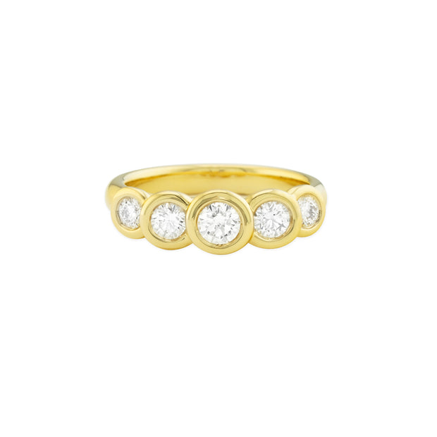 Gumuchian 18k Yellow Gold Bezel Set Diamond Ring