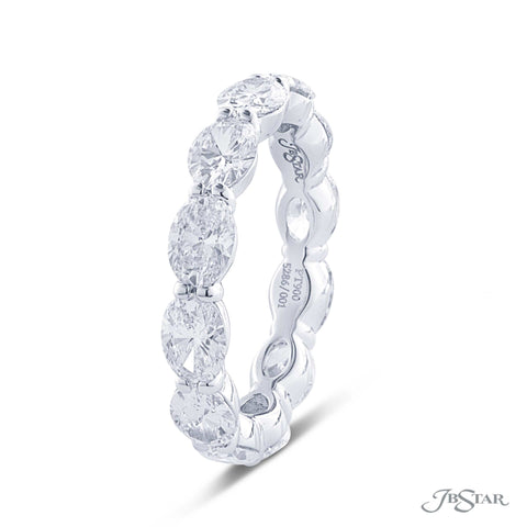 JB Star Platinum and Diamond Eternity Oval Shared Prong Band