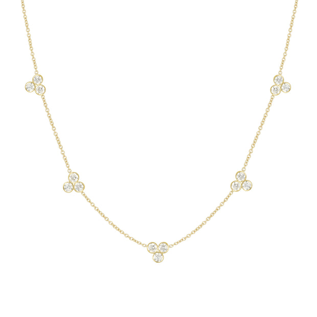 LPL Signature Collection 18k Yellow Gold Large 5 Station Diamond Necklace