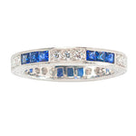 Platinum Sapphire and Diamond Band