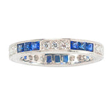 Platinum Sapphire and Diamond Band
