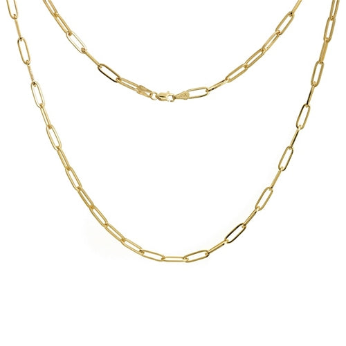 14K Yellow Gold Paperclip Link Necklace