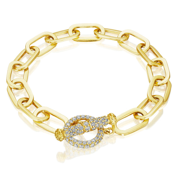 Penny Preville 18k Yellow Gold Flat Link Diamond Toggle Bracelet