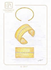 LPL Signature Collection 18k Yellow Gold Diamond Cuff