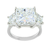 Princess Cut Diamond Engagement Ring with Trapezoids