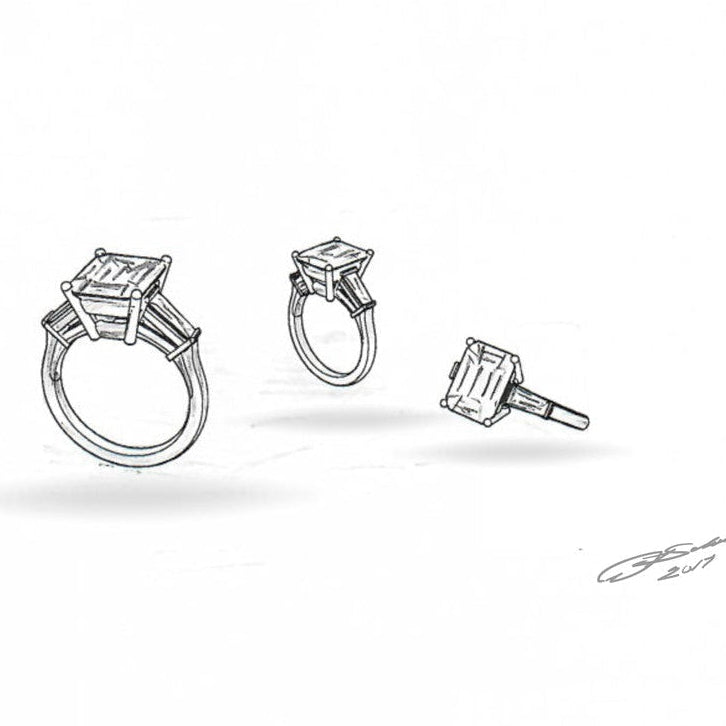 Custom Design Engagement Ring Sketch