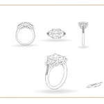 Custom Diamond Engagement Ring Sketch