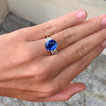 custom platinum cushion cut sapphire ring