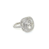 Custom Platinum and Diamond Ring with Halo