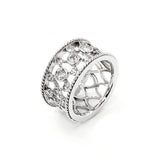 Custom platinum diamond wide band ring 