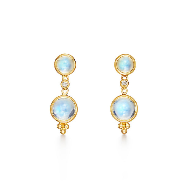 Temple St. Clair 18k Yellow Gold Diamond and Moonstone Drops
