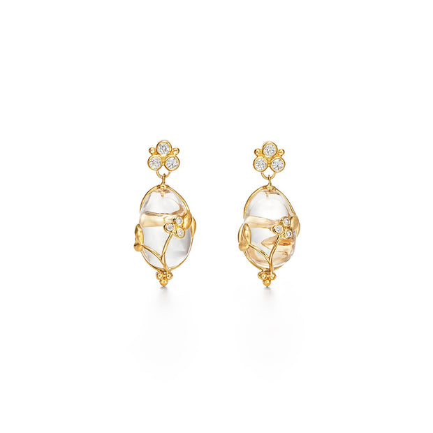 Temple St. Clair 18k Yellow Gold Diamond and Rock Crystal Drops