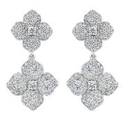Penny Preville 18k Diamond Double Flower Drop Earrings