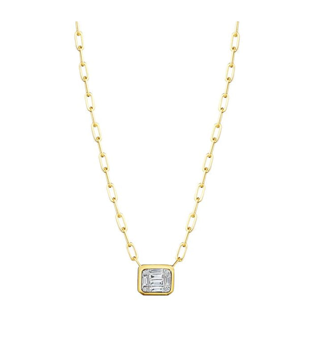 Penny Preville 18k Yellow Gold Emerald Cut Illusion Necklace