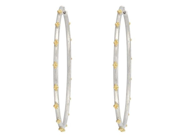 Jude Frances 18k Yellow Gold and Sterling Silver Extra Large Hoops