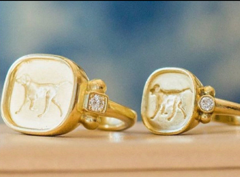 Two Finn 18K gold rings