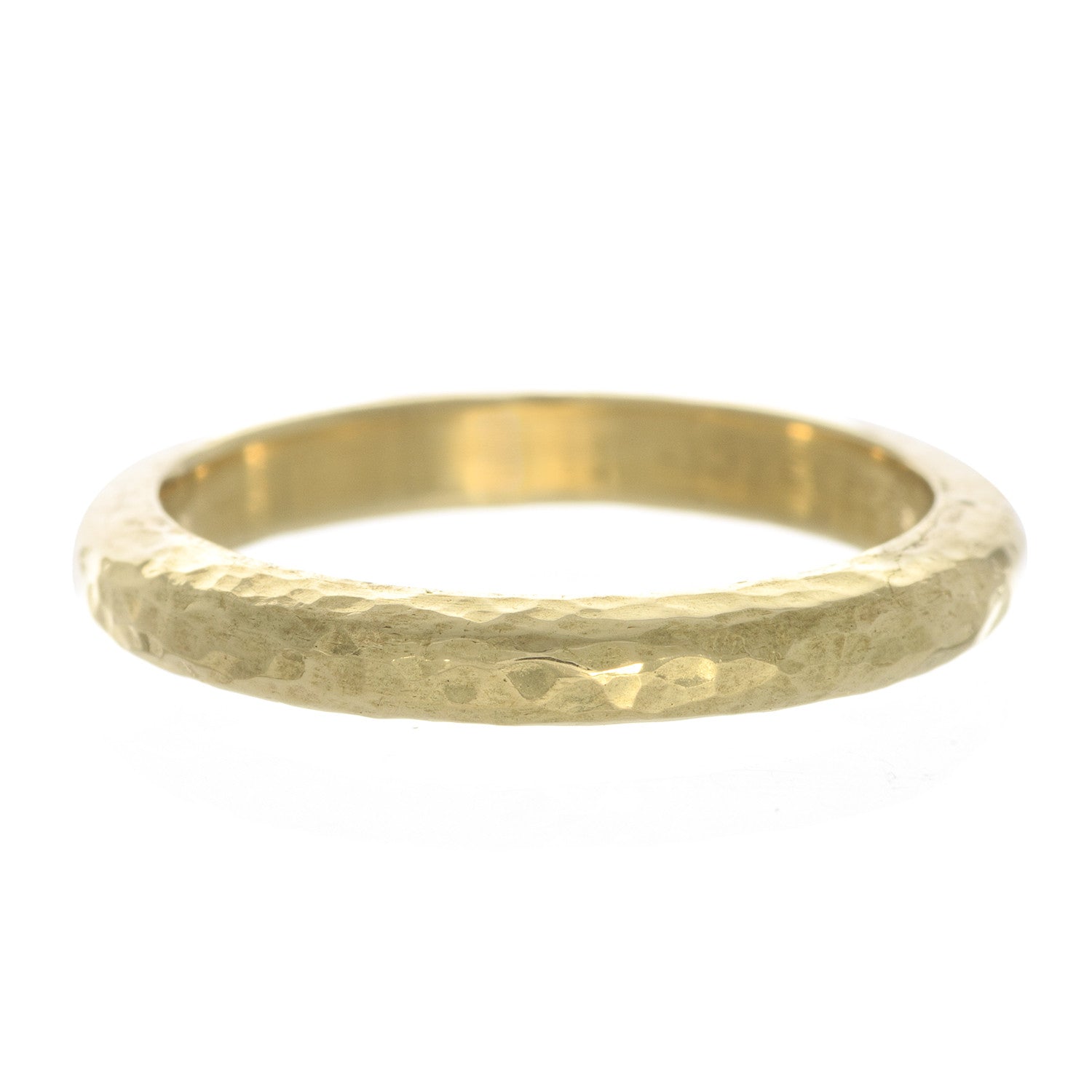 18 Karat Yellow Gold Hammered Band 3mm