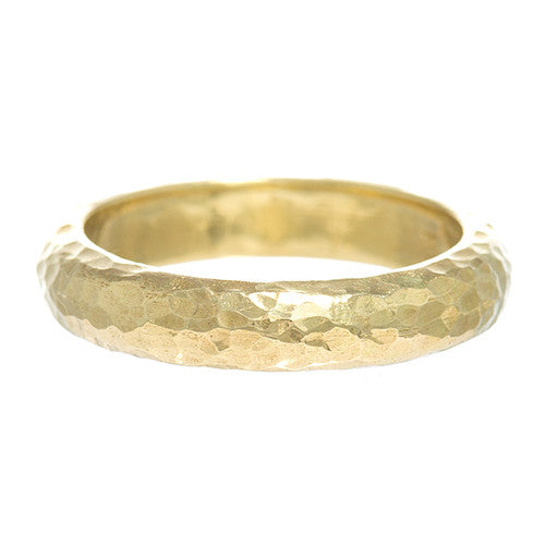 LPL Signature Collection 18 Karat Yellow Gold Hammered Band 4mm