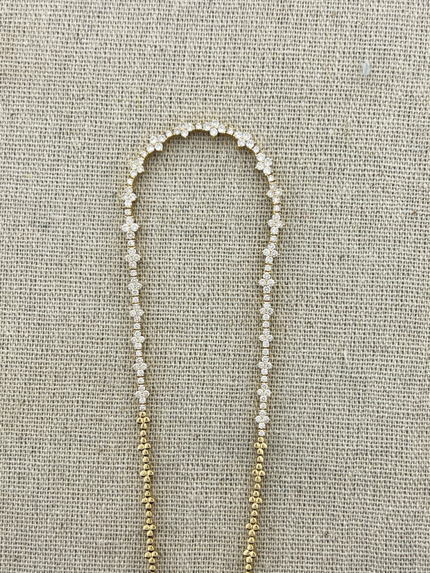 14k Yellow Gold Diamond Quad Choker Necklace