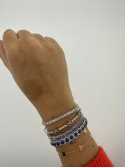 14k White Gold Sapphire and Diamond Bracelet Bracelet