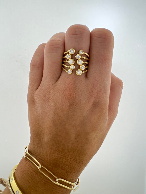 Gumuchian 18k Yellow Gold Zigzag Diamond Ring