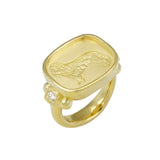 Side view of Finn ring with King Chargles dog engraving